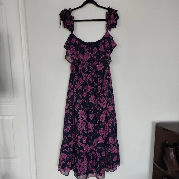 Lulus Love and Blooms Floral Print Off-the-Shoulder Maxi Dress Size Small - Picture 3 of 8